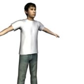 Casual White Shirt Man Standing Character Characters
