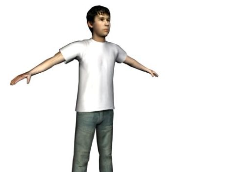 Casual White Shirt Man Standing Character Characters