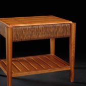 Antique Caved Wooden Bedside Table Furniture