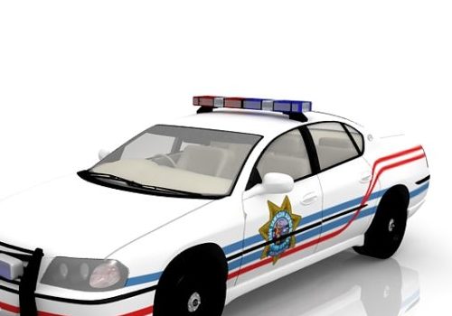 White Chevrolet Police Car