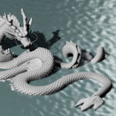 Asian Double Dragon Sculpture