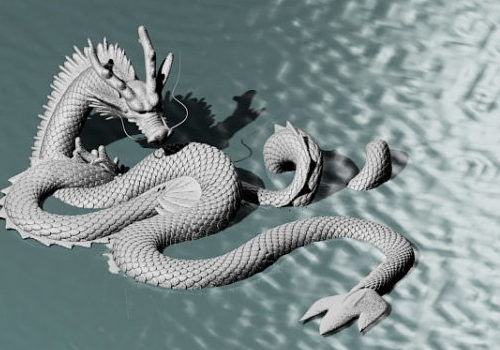 Asian Double Dragon Sculpture