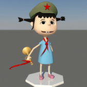 Character Chinese School Girl Cartoon
