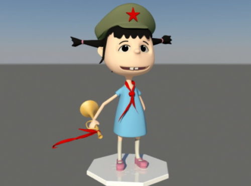 Character Chinese School Girl Cartoon