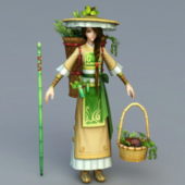 Chinese Peasant Girl Game Character