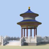 Chinese Round Pavilion Building
