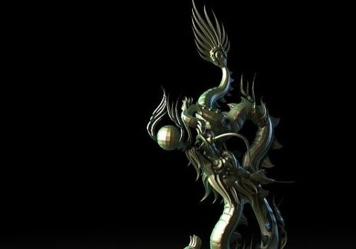 Bronze Dragon Sculpture, Asian Dragon Animals