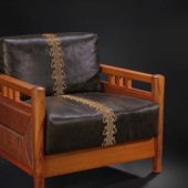 Living Room Chinese Leather Single Sofa Furniture