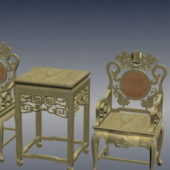 Chinese Antique Yellow Wood Table Chair Furniture