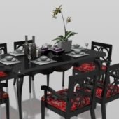 Classic Chinese Wood Dining Chair Table | Furniture