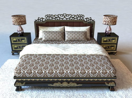 Classic Home Furniture Luxury Wood Bed