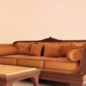 Classic Divan Leather Sofa And Coffee Table Furniture