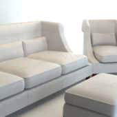Classic White Fabric Sofa Set | Furniture