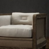 Classic Elegant Single Fabric Wood Sofa | Furniture