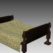 Classic Sleigh Bed Wooden Material