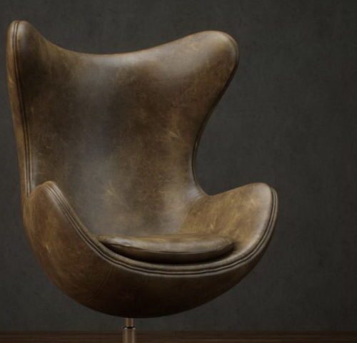 Classic Realistic Leather Egg Chair | Furniture
