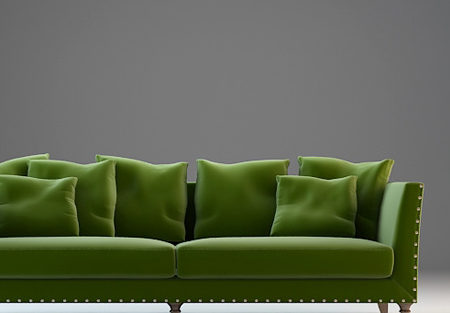 Classic Upholstered Green Fabric Couch | Furniture