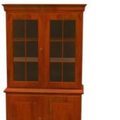 Classic Bookcase Wooden Glass Material