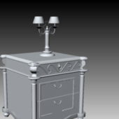 Classical Bedside Table With Table Lamp