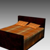 Dark Wood Double Bed