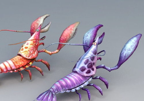 Cartoon Clawed Lobsters