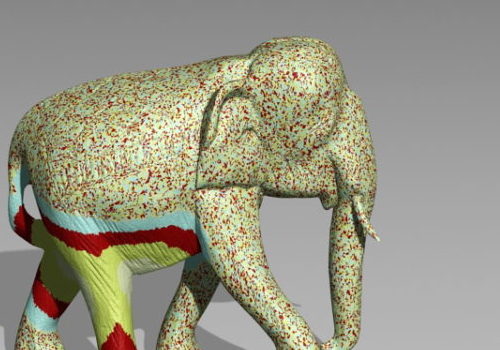 Colored Elephant Animal Statue