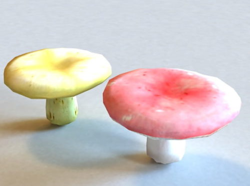 Low Poly Colorful Mushrooms