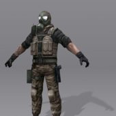 Soldier With Mask Character