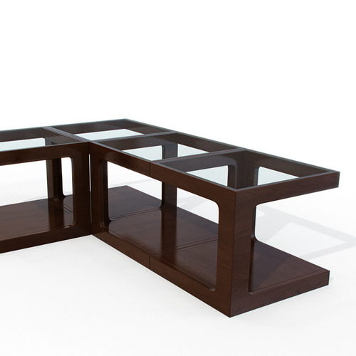Combined Coffee Table Wood Frame Furniture