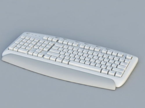 White Old Computer Keyboard