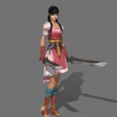 Cool Swordswoman Game Character