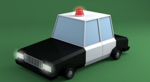 Lowpoly Cop Car Cartoon Style