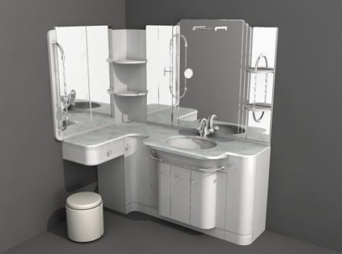 Bathroom Design With Full Vanity Set