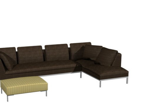 Corner Sectional Sofa And Ottoman | Furniture