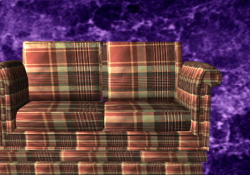 Country Home Furniture Plaid Loveseat