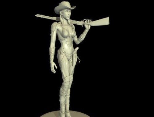 Character Texas Cowgirl With Weapon