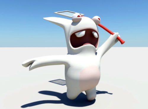 Crazy Face Rabbit Cartoon Character Free 3D Model - .Ma, Mb -  123Free3DModels
