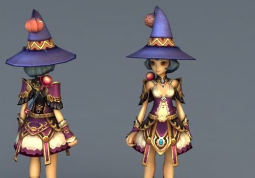 Game Character Cute Anime Witch Girl