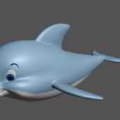 Cute Cartoon Blue Dolphin