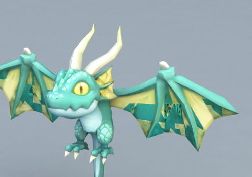 Blue Dragon Cartoon Character