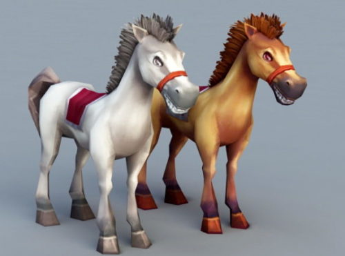 Animal Beauty Cartoon Horses