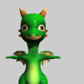 Cute Green Dragon Game Character