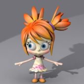 Little Cartoon Girl Character