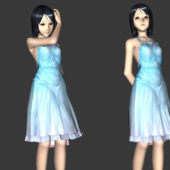 Cute Character Girl Animated Rigged