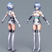 Character Cyberpunk Girl Warrior