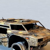 Military Damaged Armored Car