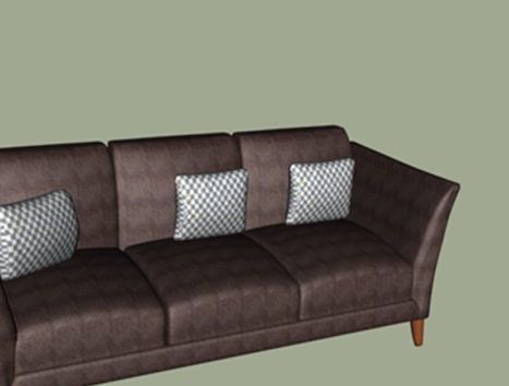 Dark Brown Old Fabric Sofa Furniture