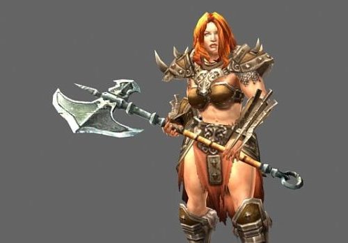 Diablo Gaming Character Barbarian Girl Characters