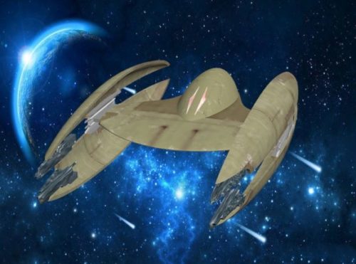 Sci-fi Droid Starfighter Spaceship