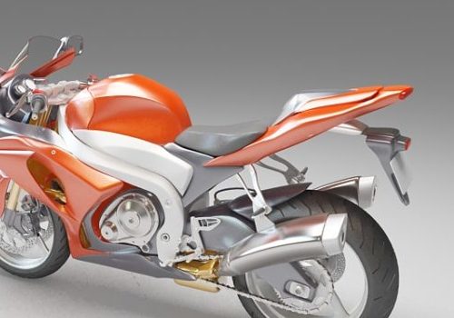 Orange Dual-sport Motorcycle